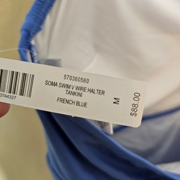 NWT SOMA Swim V Wire Halter Tankini French Blue Size M - Picture 8 of 8